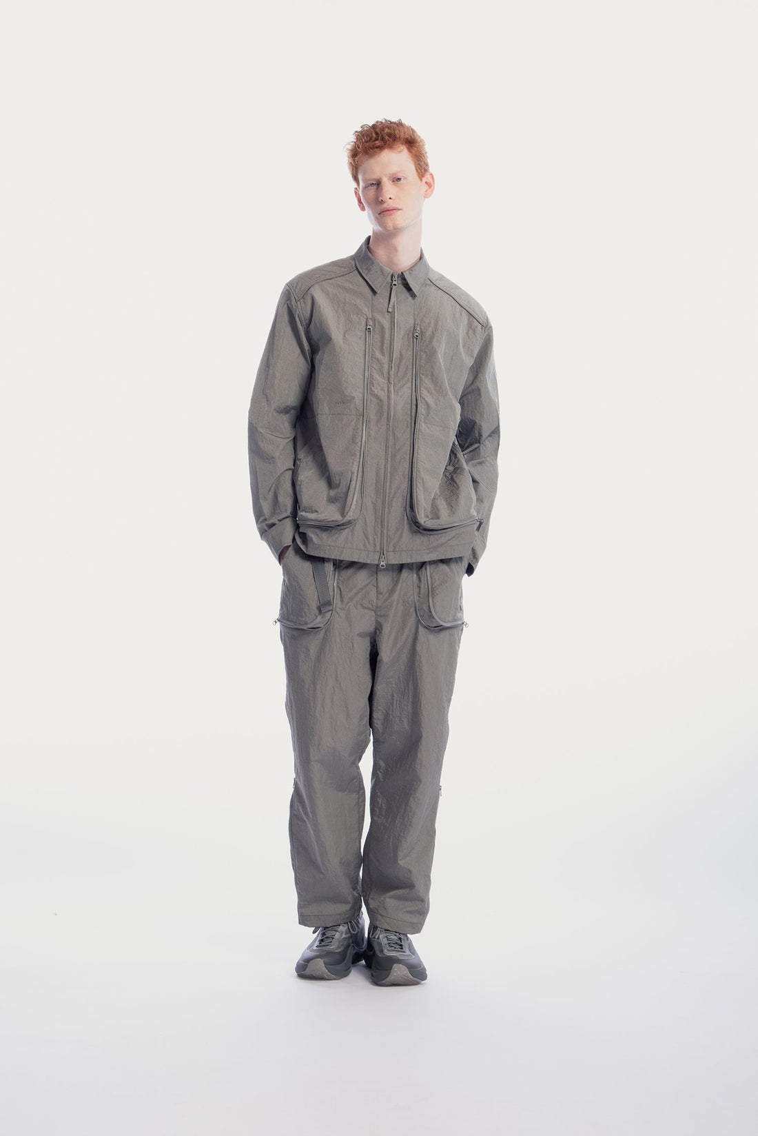 UNISEX ZIPPER POCKETS SHIRT JACKET