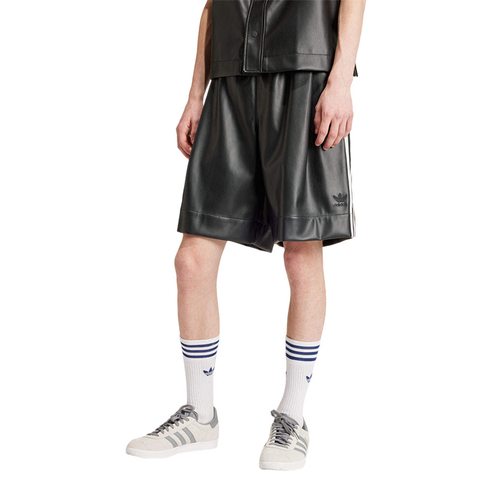 ADIDAS ORIGINALS FAUX LEATHER ADICOLOR 3-STRIPES SHORTS