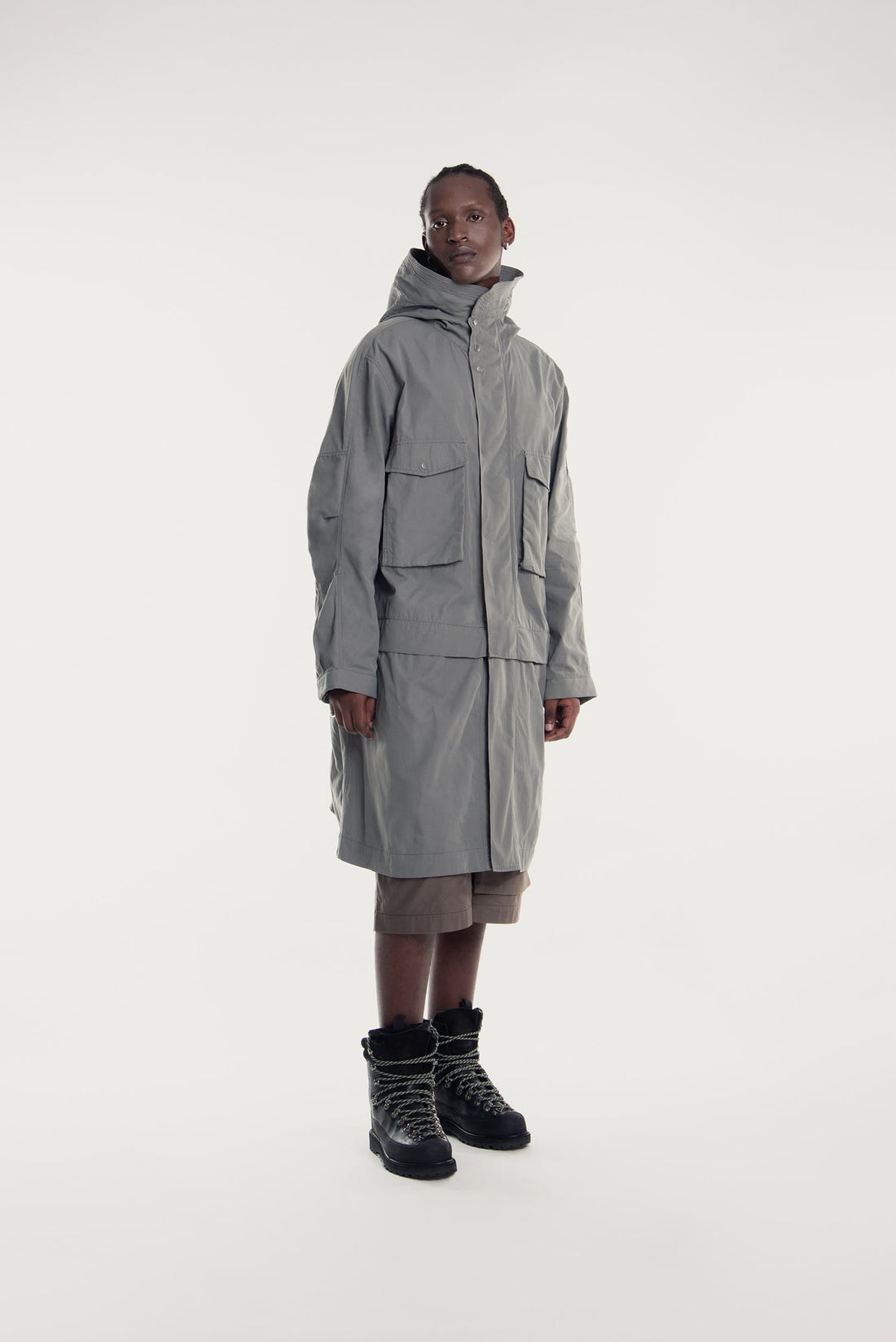 UNISEX WAXED COTTON CONVERTIBLE HOOD PARKA