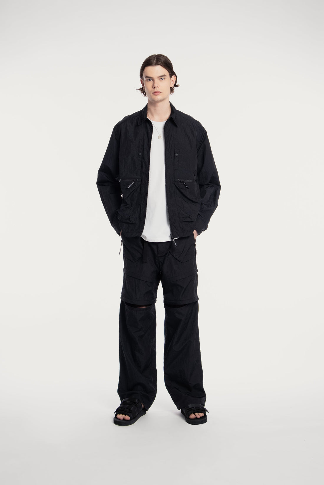 MEN'S ZIP POCKETS LIGHTWEIGHT SHIRT JACKET