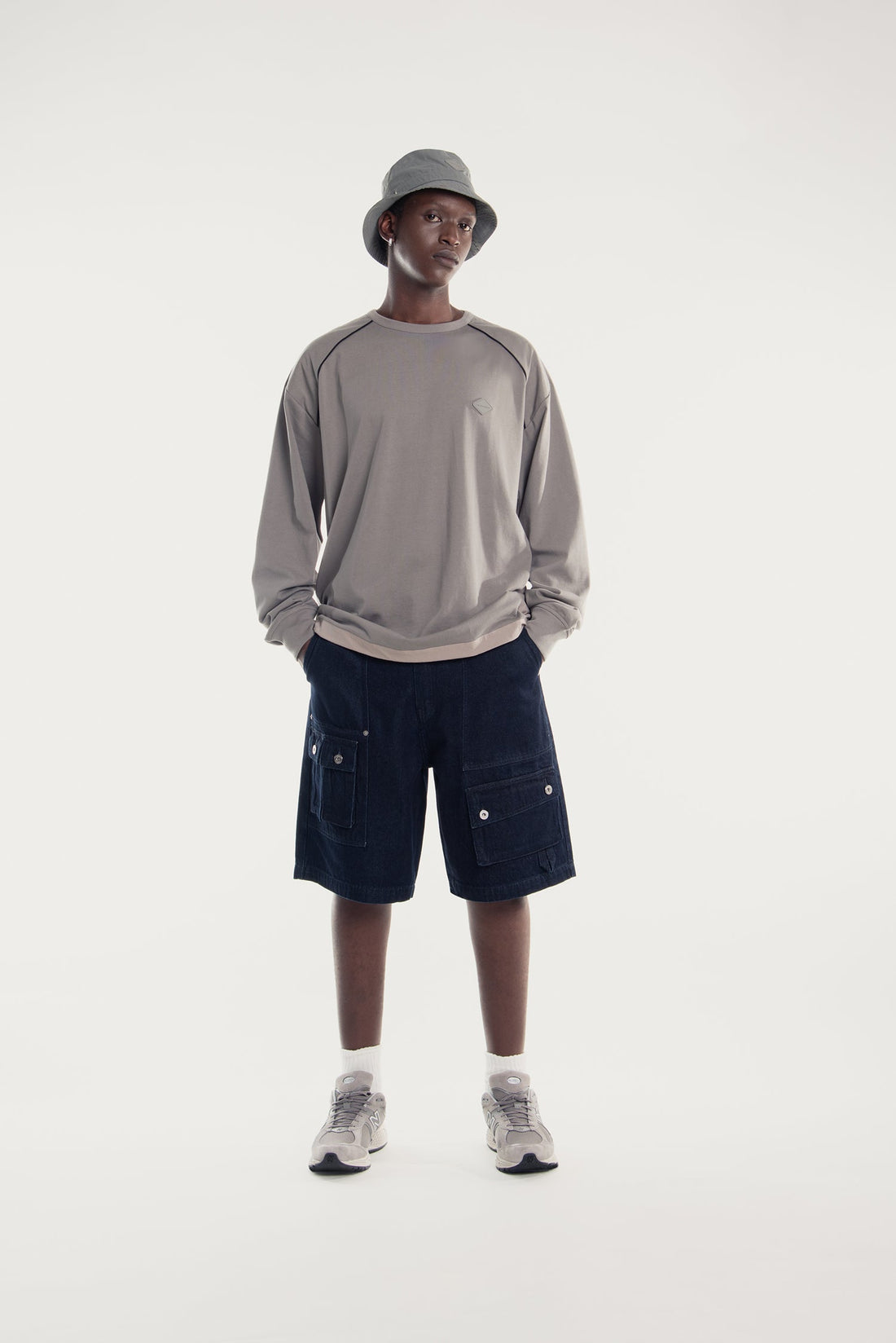 UNISEX WOVEN SIDE PANEL LS T-SHIRT