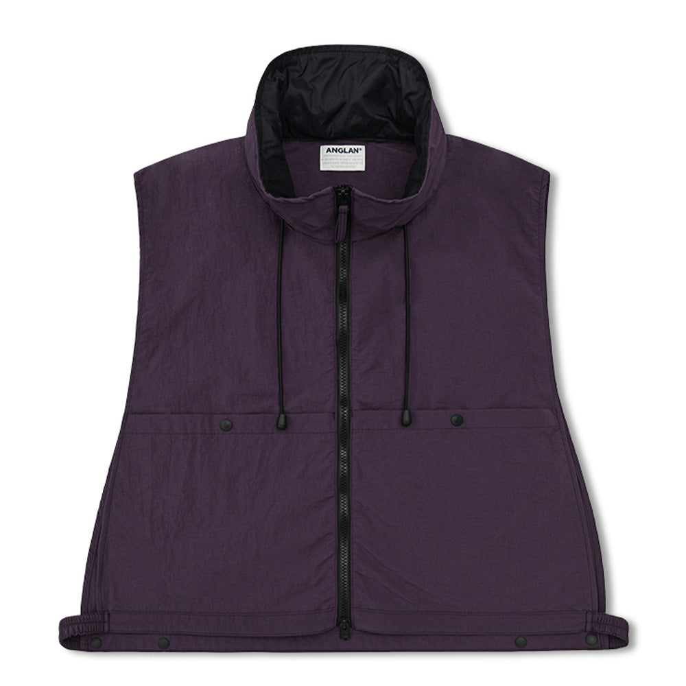 ANGLAN NYLON HIDDEN HOOD CROP VEST