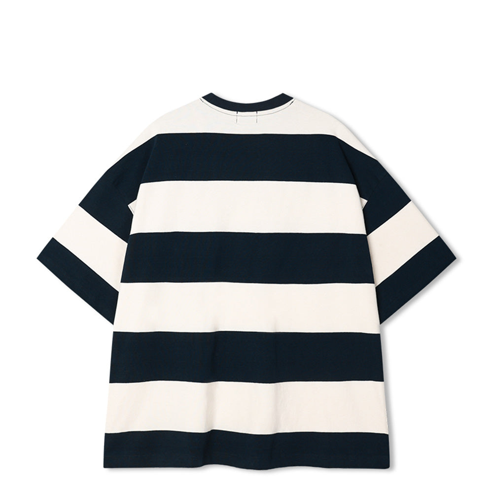 ANGLAN BROAD STRIPE HALF TEE