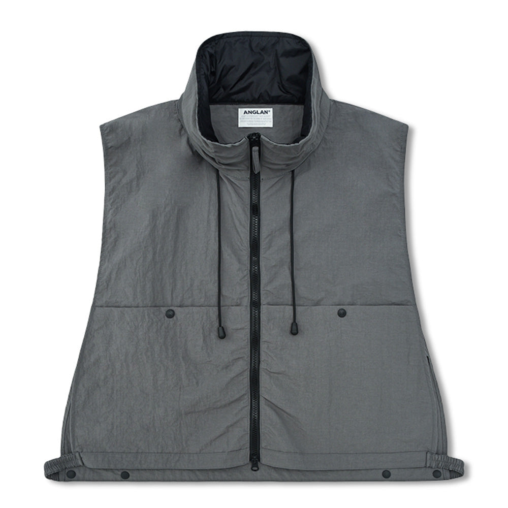 ANGLAN NYLON HIDDEN HOOD CROP VEST