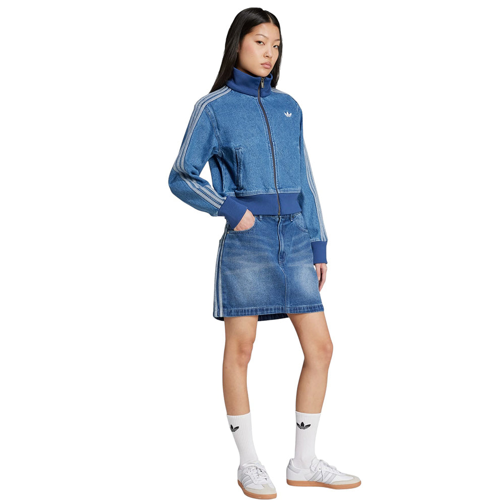 ADIDAS ADICOLOR 3-STRIPES DENIM MINI SKIRT