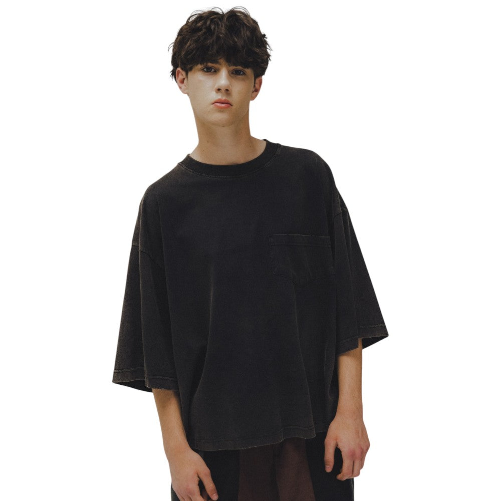 ANGLAN Wide Pocket Washed Crop Tee