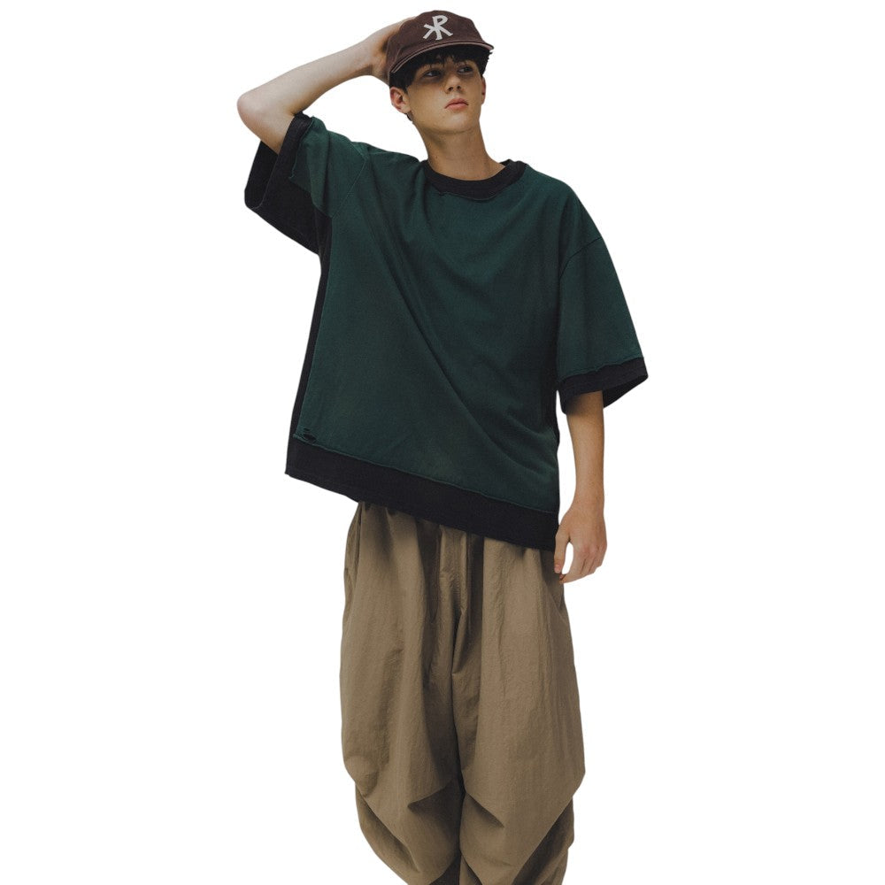 ANGLAN Double Layer Washed Tee