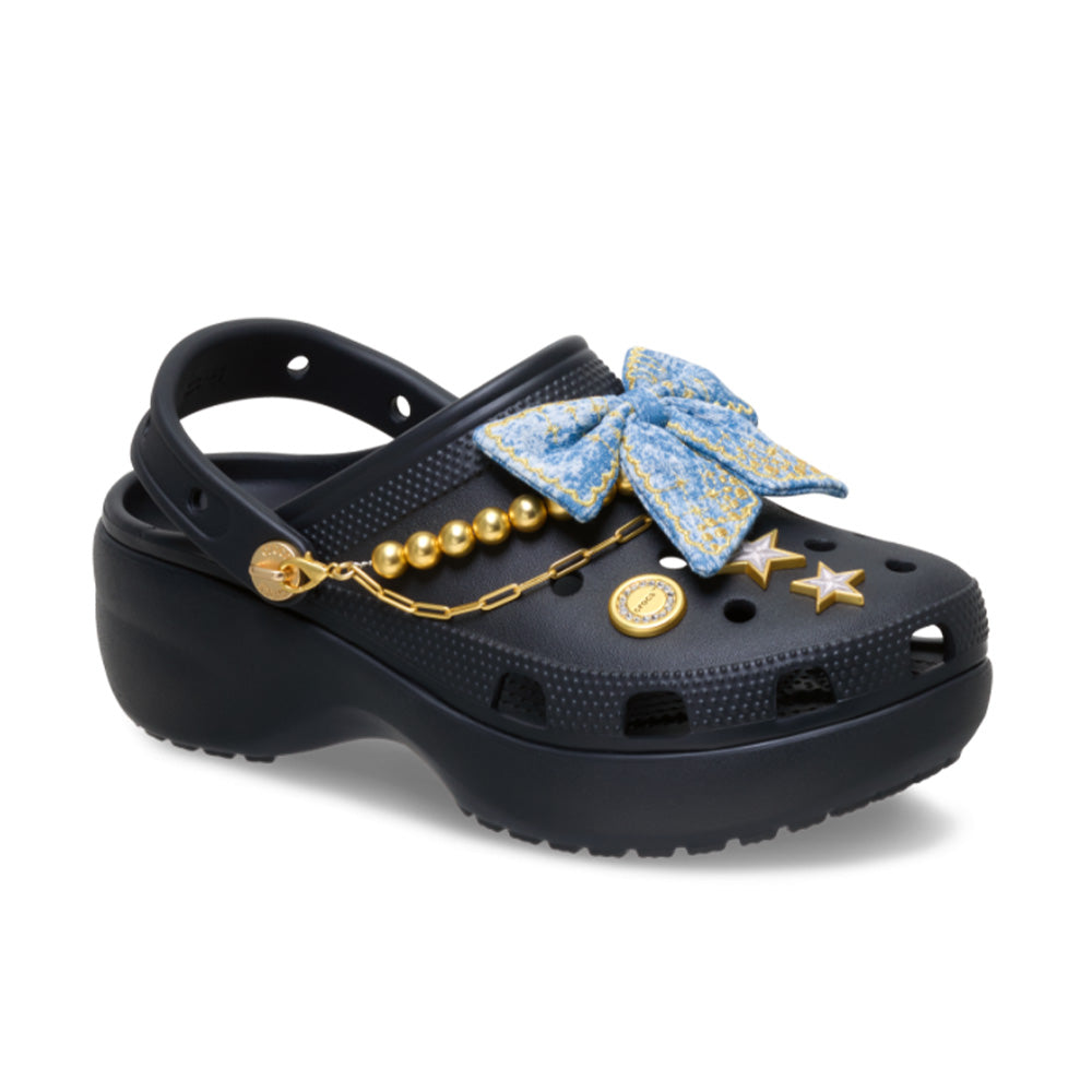 CROCS WOMEN'S CLASSIC PLATFORM DEMIM GLITZ CLOG