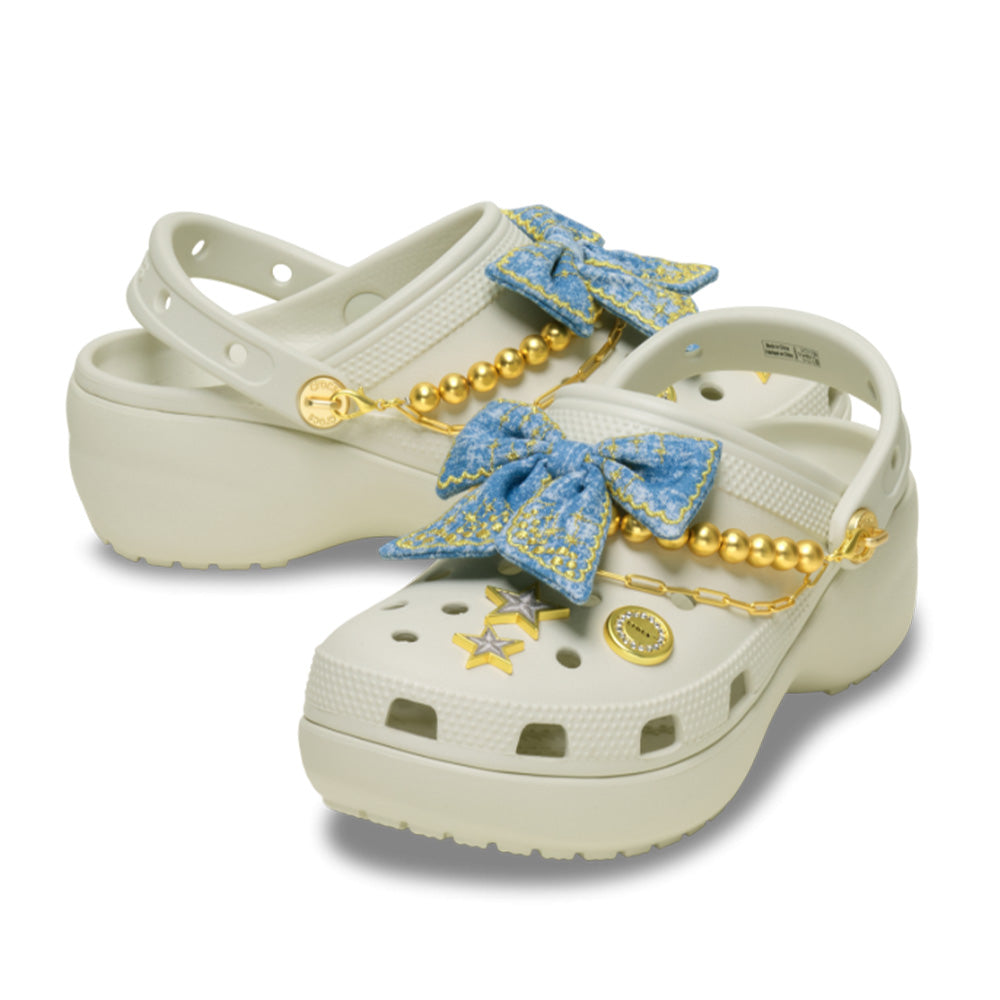 CROCS WOMEN'S CLASSIC PLATFORM DEMIM GLITZ CLOG