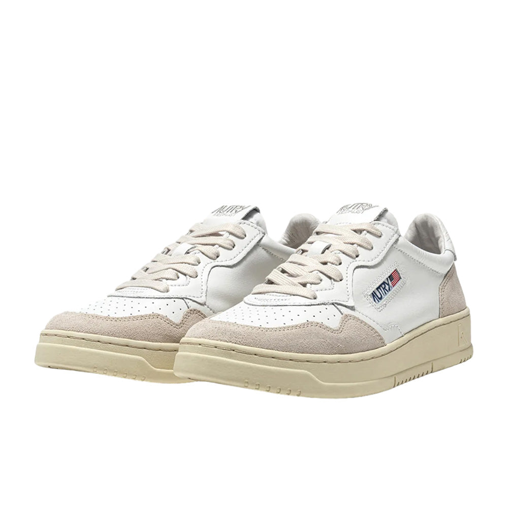 AUTRY UNISEX MEDALIST LOW SNEAKERS IN SUEDE AND LEATHER WHITE
