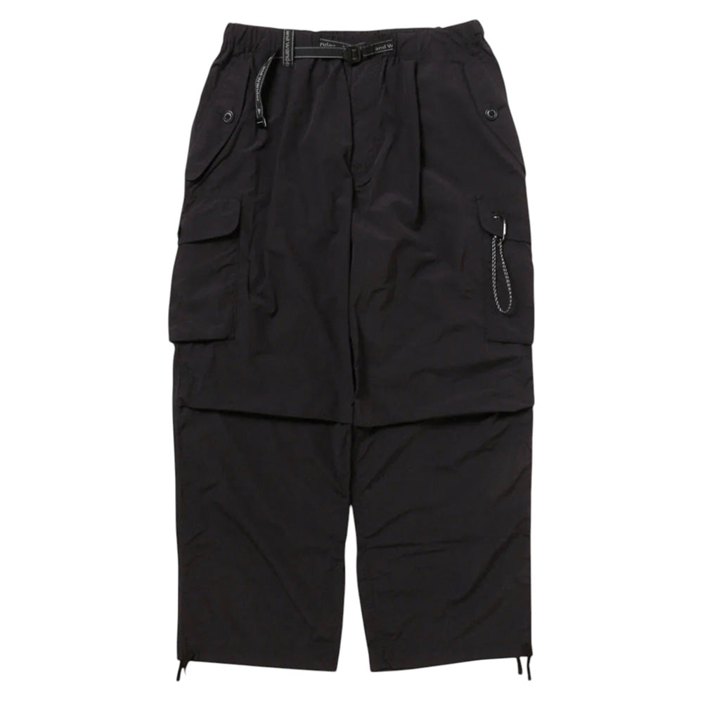 Black cargo pants on a white background