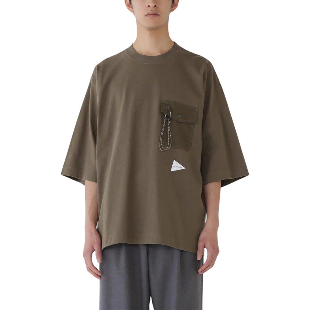 AND WANDER HEAVY COTTON POCKET HS TEE