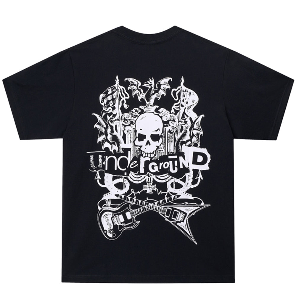 UNDERGROUND SKULL AND GUITARS T-SHIRT