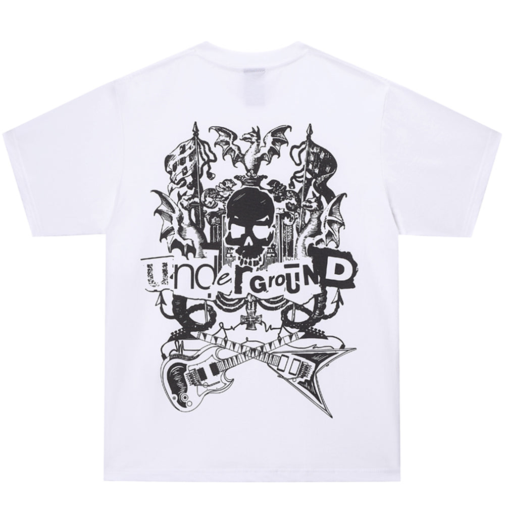 UNDERGROUND T-SHIRT SKULL AND GUITARS