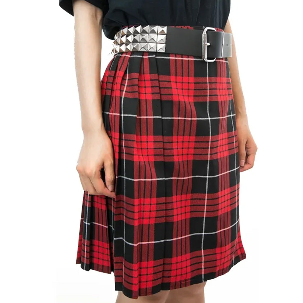 UNDERGROUND BELT - BLACK LEATHER - 3 ROW NICKEL PYRAMID STUDS