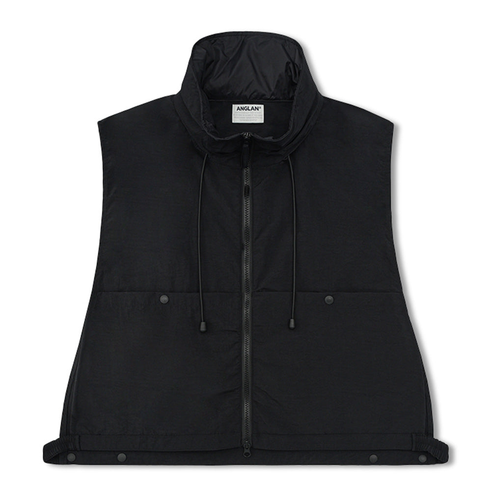 ANGLAN NYLON HIDDEN HOOD CROP VEST