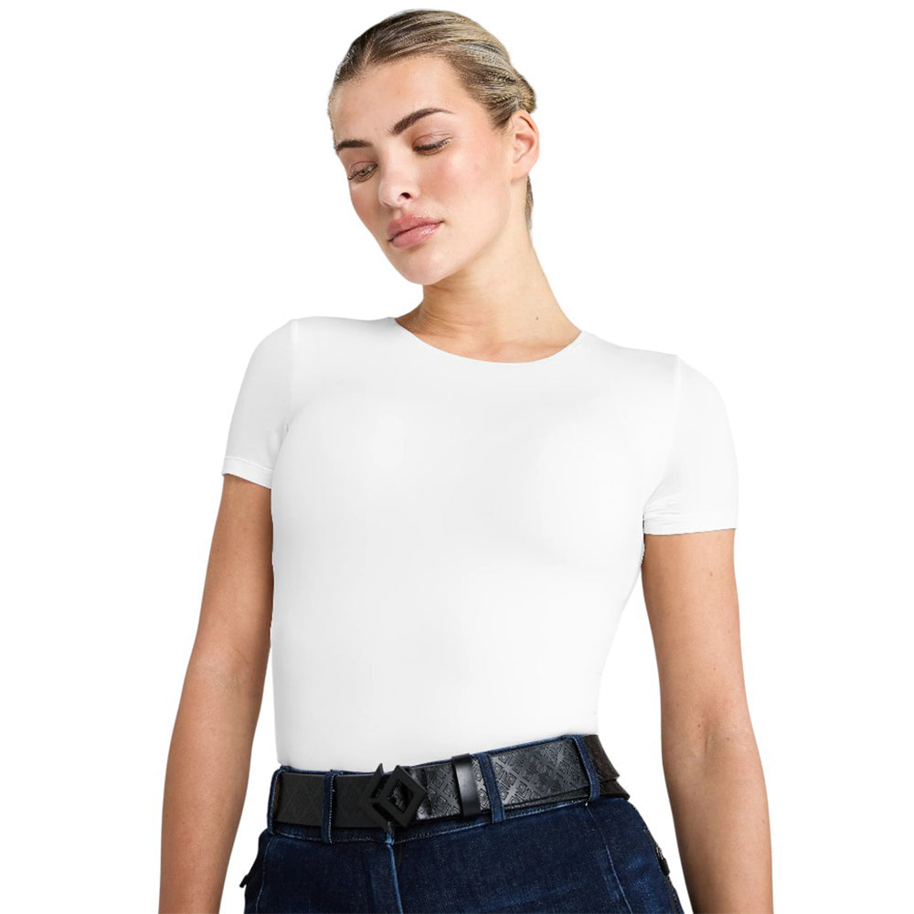 AZTEC DIAMOND PREMIUM WHITE SHORT SLEEVE SCULPT TOP